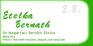etelka bernath business card