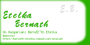 etelka bernath business card